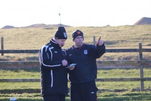 Erris Manager Martin McIntyre & Gareth O'Malley working out the logistics of it all.  